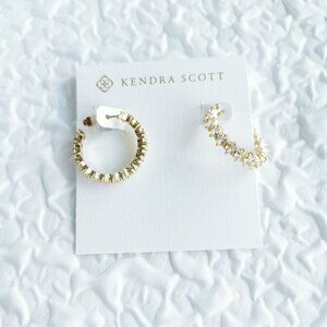 Kendra Scott - Cailin Gold Hoop Earrings White Crystal